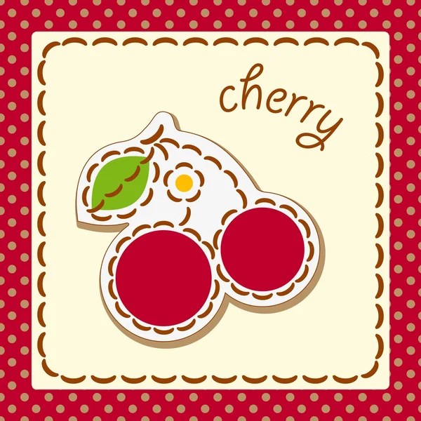 Cherry. Cards — Stock Vector