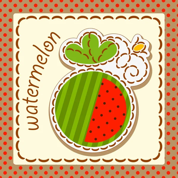 Watermelon. Card — Stock Vector