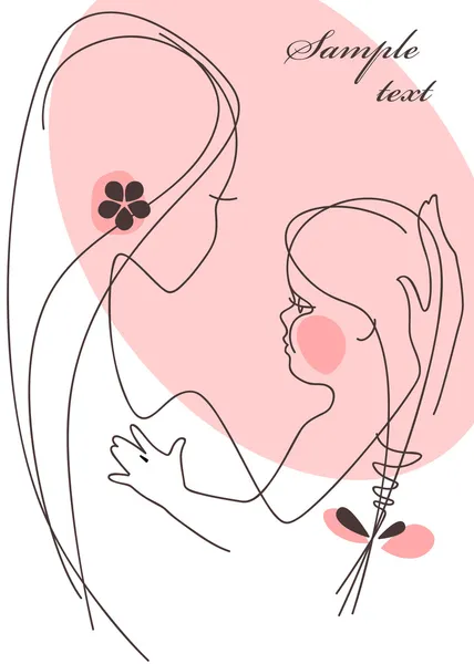 Mère et enfant fille — Image vectorielle