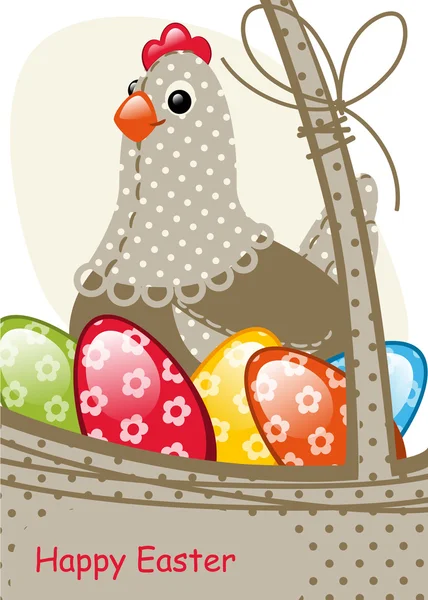 Chicken and egg Easter — Stock Vector