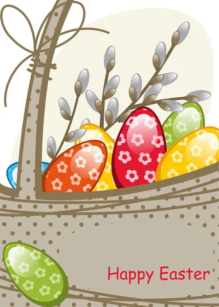 Cesta de Pascua — Vector de stock