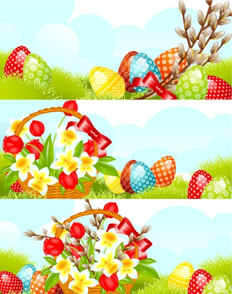 Définir bannière de Pâques — Image vectorielle