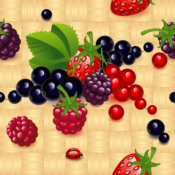 Wallpaper with different berry — Stock Vector