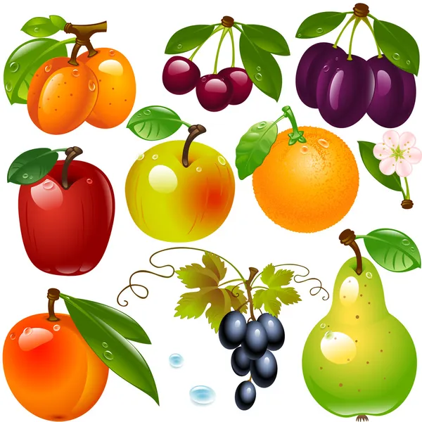 Набір фрукти Стокова Ілюстрація