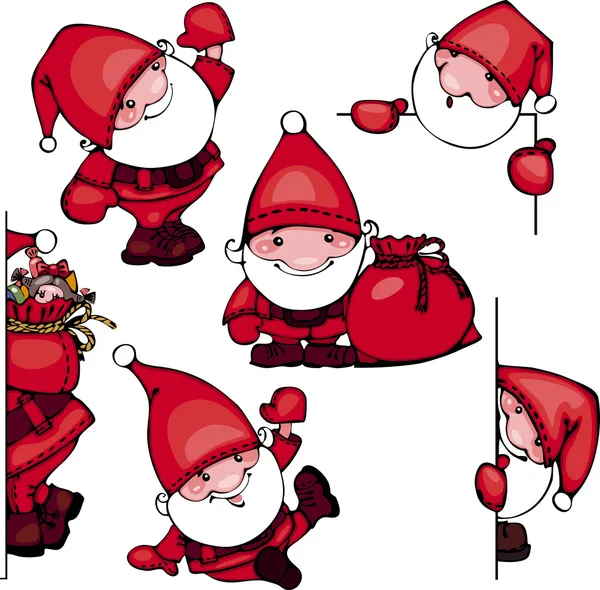 Conjunto de Santa Claus — Vector de stock