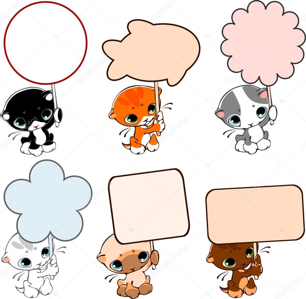 Kittens with banner Stock Vector Image by ©Usikova #35264211