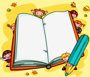 Okulun arka planlar. kitap