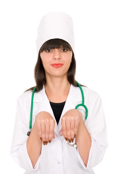 Vrolijk meisje verpleegster — Stockfoto