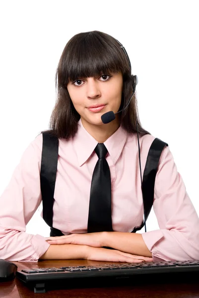 Call center operator business woman. — Stock Photo, Image