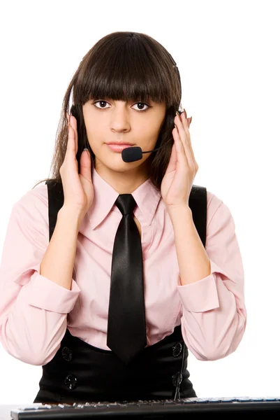 Call center operator business woman. — Stock Photo, Image