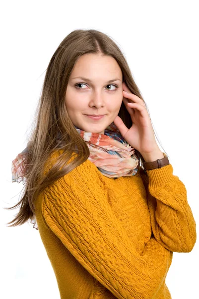 Portret van een mooi jong meisje met blond haar — Stockfoto