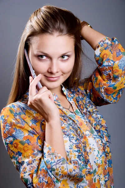 Mulher no telefone — Fotografia de Stock