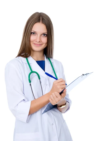 Una doctora con una carpeta — Foto de Stock