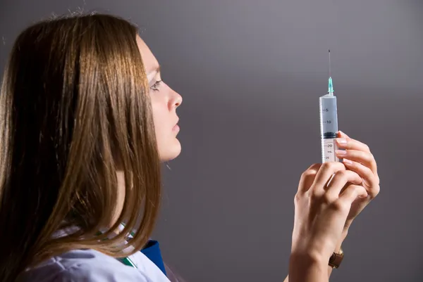 Doctor with syringe — Stock Photo, Image