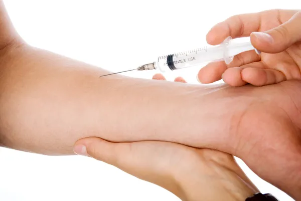 Close up of an isolated injection at the hospital — Stock Photo, Image