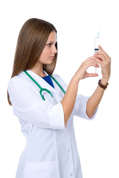 A medical nurse holding a syringe Stock Picture