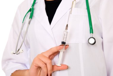 şırınga elinde tutan bir cerrah her bir görüntü