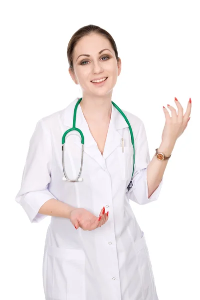 Retrato de la joven doctora sonriente feliz —  Fotos de Stock