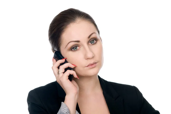 Businesswoman concentrating on cellphone call — Stock Photo, Image