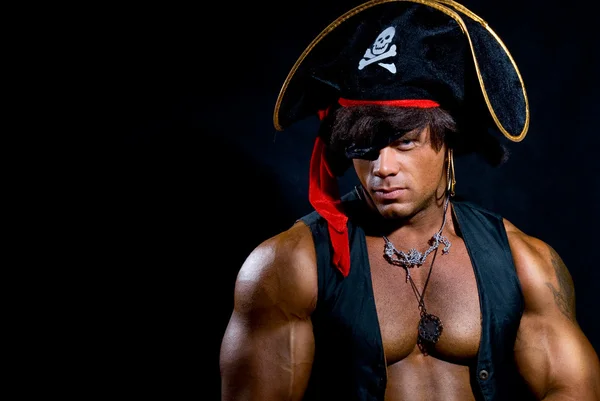 Portrait of a muscular pirate — Stock Photo, Image