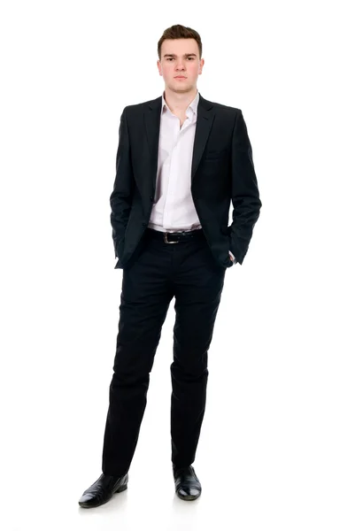 ハンサム ビジネス男が立っているの完全な長さ — ストック写真