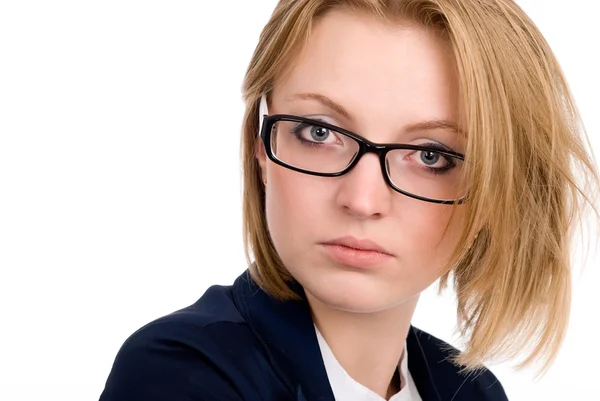 Close-up portrait of thoughtful business woman. — Stock Photo, Image