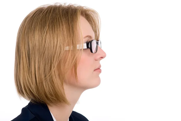 Close-up portrait of a girl in profile. — Stock Photo, Image