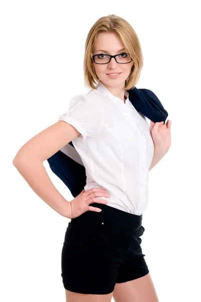 Portret van een vertrouwen zakelijke vrouwen in glazen. — Stockfoto