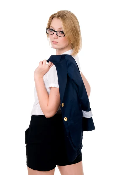 Portret van een vertrouwen zakelijke vrouwen in glazen. — Stockfoto