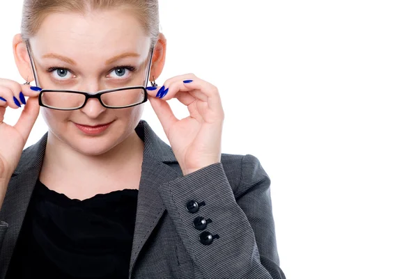 Close-up portret van een elegante zakelijke dame. — Stockfoto