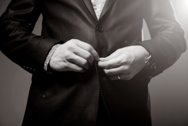 iş adamı Takımı'nın düğmesini yukarı derli toplu hale getirir neat Image