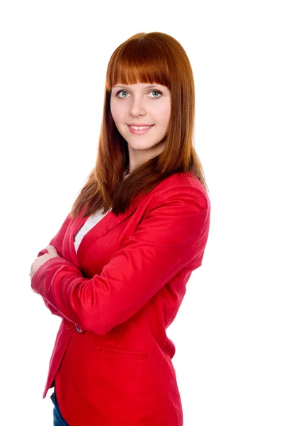 Portret van een vertrouwen bedrijf roodharige meisje. — Stockfoto