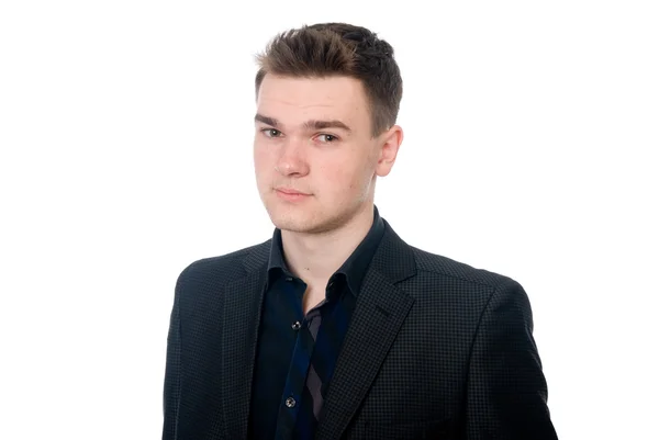 Close-up portrait of a pensive young business man — Stock Photo, Image