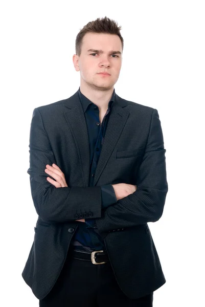 Retrato de un joven hombre de negocios guapo mirando contra —  Fotos de Stock