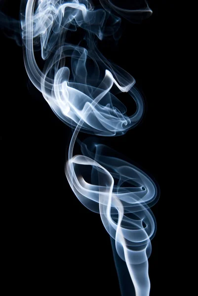 Smoke action in black background — Stock Photo, Image