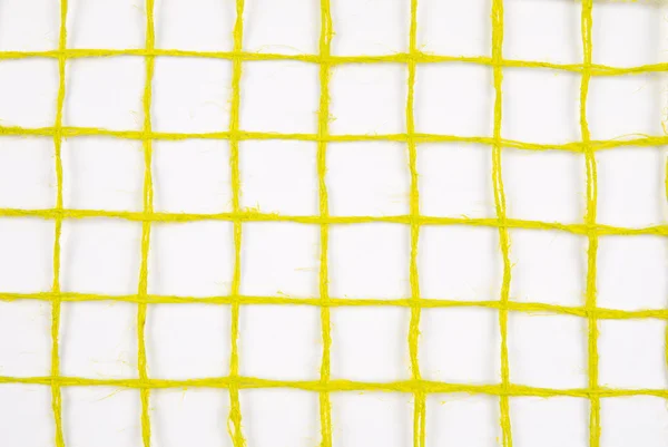Uma grade de corda grossa para design em fundo branco — Fotografia de Stock
