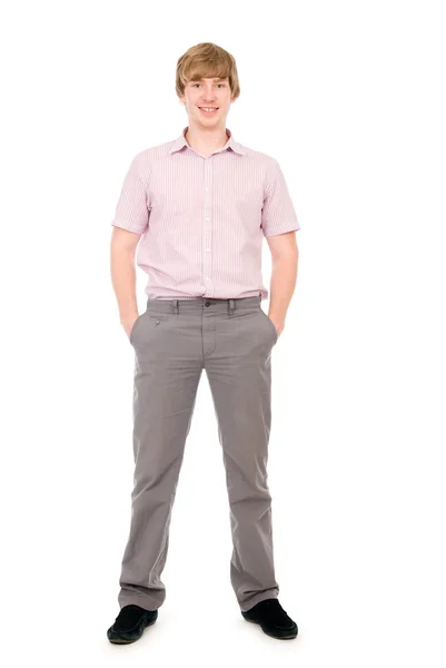 Portret młodego człowieka stojący pełnej długości — Zdjęcie stockowe