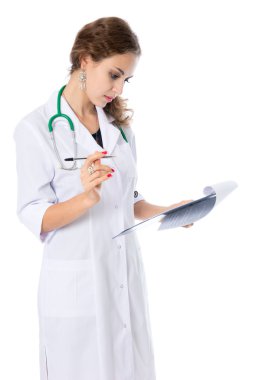 genç bir doktor eğitim kağıt, reçete, tıbbi h