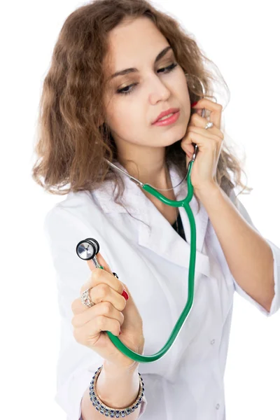 Portrait of a nurse with a stethoscope. — Stock Photo, Image