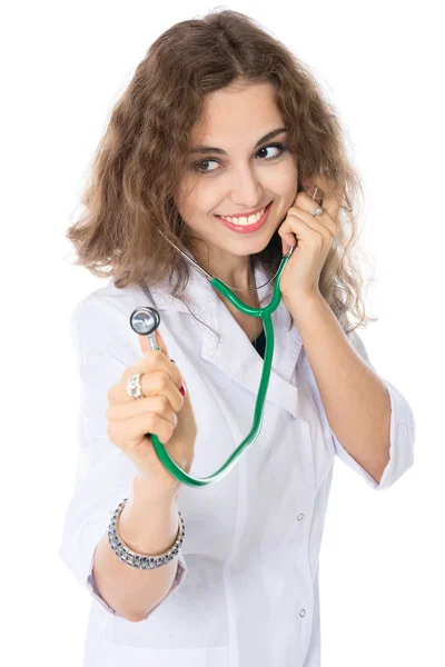 Portrait of a nurse with a stethoscope. — Stock Photo, Image