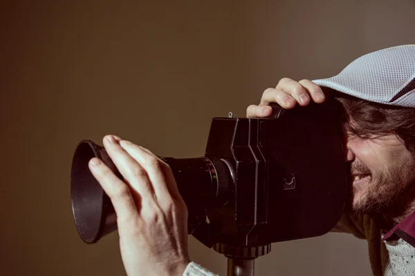 수염을 가진 남자의 초상화는 영화 영화 — 스톡 사진