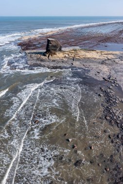 Black Nab Saltwick Bay Whitby Yorkshire doğu kıyısında.