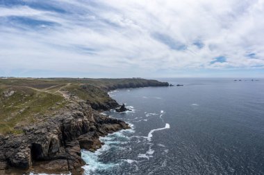 looking towards lands end from sennen cove cornwall