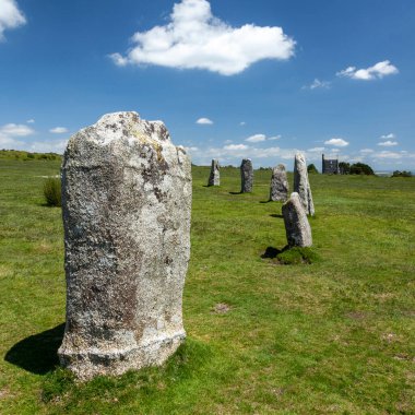 Cornwall 'daki Bodmin Moor' daki Hurlers olarak bilinen taş çemberlerin bir parçası.