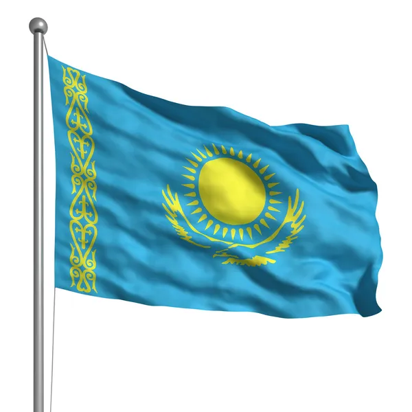 कझाकस्तानचा ध्वज स्टॉक पिक्चर