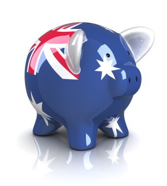 Piggy Bank - Australia flag clipart