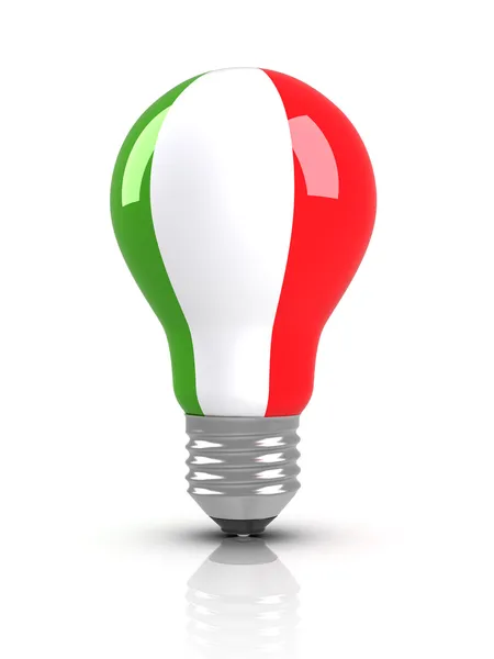 Lamp met Italiaanse vlag — Stockfoto