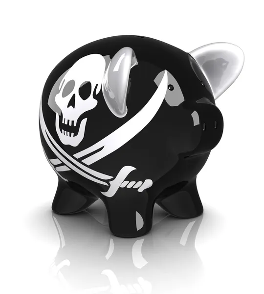 Pirate Piggy Bank (geïsoleerd) — Stockfoto