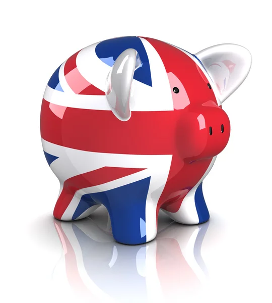 Piggy Bank - Reino Unido (isolado ) — Fotografia de Stock