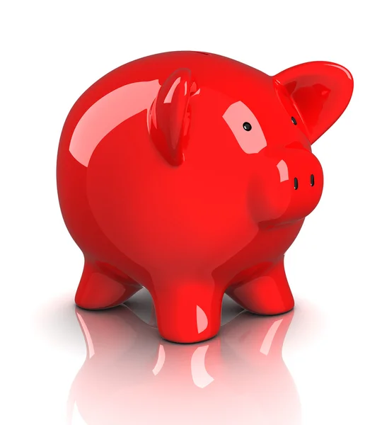 Piggy bank rood — Stockfoto